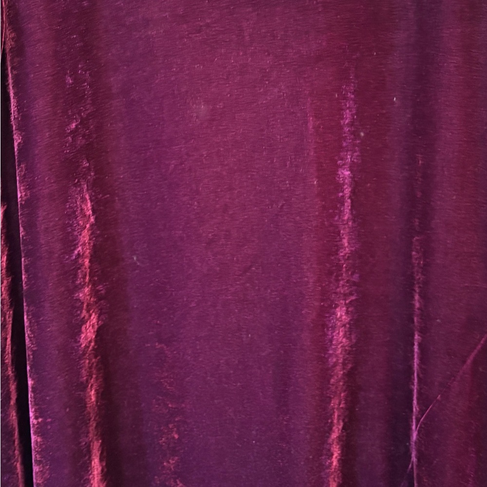 Soft Surroundings Burgundy Plush Velvet Cowl Neck LS Top Style #37122 Holiday - Picture 7 of 8